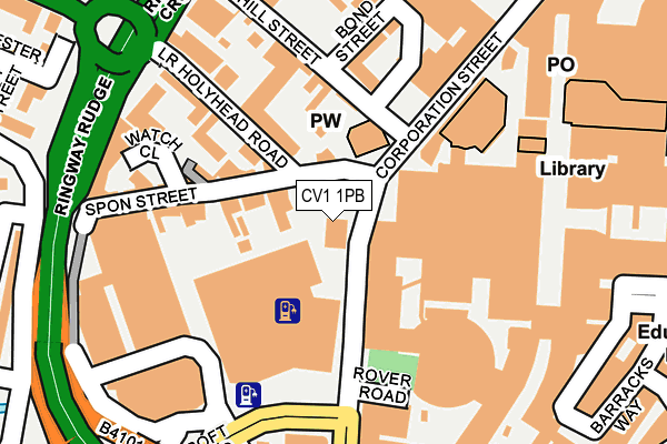 CV1 1PB map - OS OpenMap – Local (Ordnance Survey) CV1 1PB map - OS OpenMap – Local (Ordnance Survey)