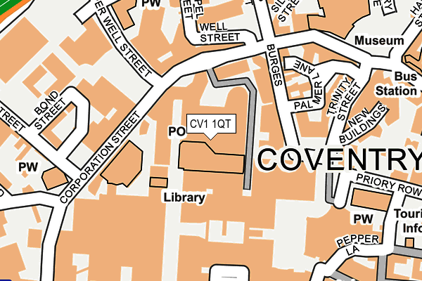 CV1 1QT map - OS OpenMap – Local (Ordnance Survey) CV1 1QT map - OS OpenMap – Local (Ordnance Survey)