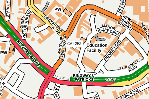 CV1 2EZ map - OS OpenMap – Local (Ordnance Survey) CV1 2EZ map - OS OpenMap – Local (Ordnance Survey)