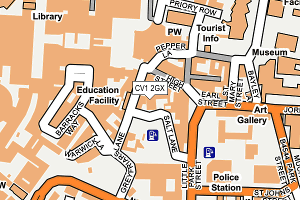 CV1 2GX map - OS OpenMap – Local (Ordnance Survey) CV1 2GX map - OS OpenMap – Local (Ordnance Survey)