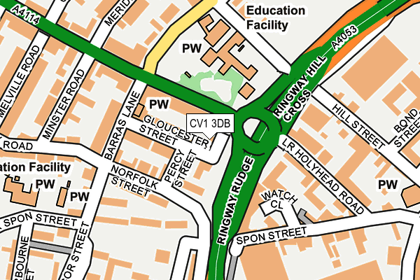 CV1 3DB map - OS OpenMap – Local (Ordnance Survey) CV1 3DB map - OS OpenMap – Local (Ordnance Survey)