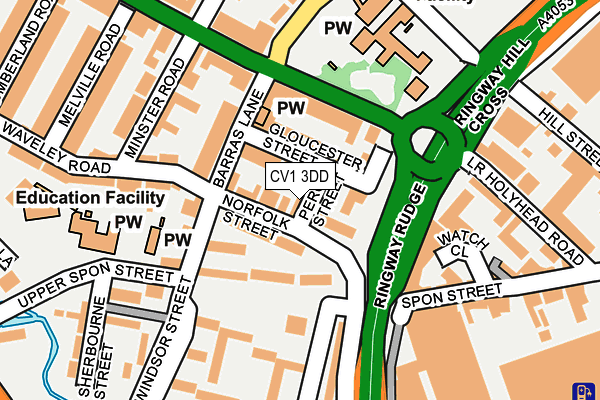 CV1 3DD map - OS OpenMap – Local (Ordnance Survey) CV1 3DD map - OS OpenMap – Local (Ordnance Survey)