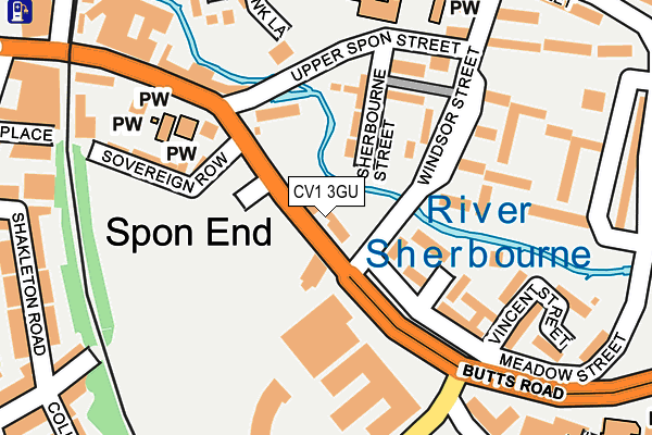 CV1 3GU map - OS OpenMap – Local (Ordnance Survey) CV1 3GU map - OS OpenMap – Local (Ordnance Survey)