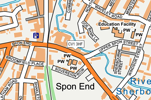 CV1 3HF map - OS OpenMap – Local (Ordnance Survey) CV1 3HF map - OS OpenMap – Local (Ordnance Survey)