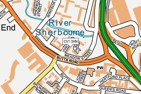CV1 3HN map - OS OpenMap – Local (Ordnance Survey) CV1 3HN map - OS OpenMap – Local (Ordnance Survey)