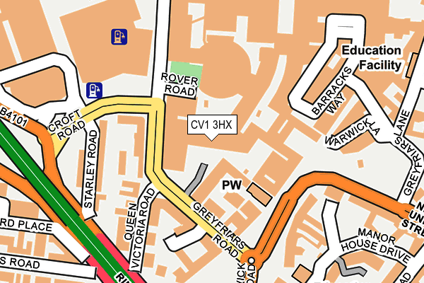 CV1 3HX map - OS OpenMap – Local (Ordnance Survey) CV1 3HX map - OS OpenMap – Local (Ordnance Survey)