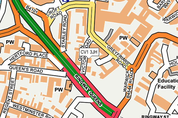CV1 3JH map - OS OpenMap – Local (Ordnance Survey) CV1 3JH map - OS OpenMap – Local (Ordnance Survey)