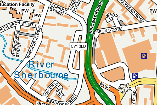CV1 3LD map - OS OpenMap – Local (Ordnance Survey) CV1 3LD map - OS OpenMap – Local (Ordnance Survey)
