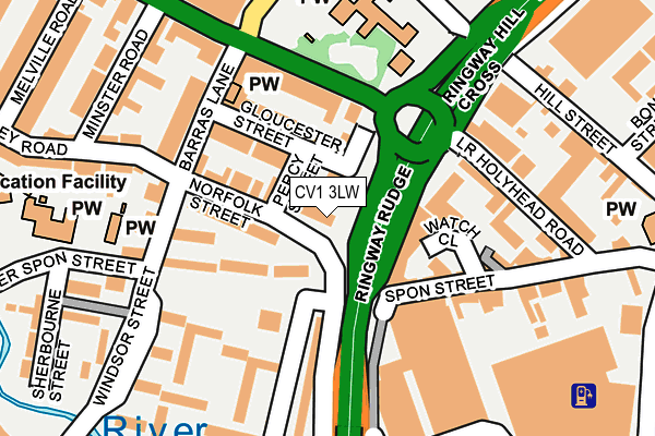 CV1 3LW map - OS OpenMap – Local (Ordnance Survey) CV1 3LW map - OS OpenMap – Local (Ordnance Survey)