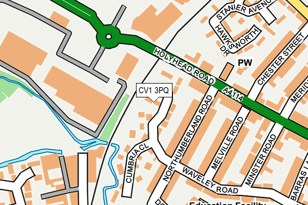 CV1 3PQ map - OS OpenMap – Local (Ordnance Survey) CV1 3PQ map - OS OpenMap – Local (Ordnance Survey)