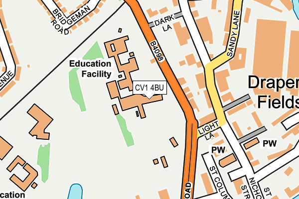 CV1 4BU map - OS OpenMap – Local (Ordnance Survey) CV1 4BU map - OS OpenMap – Local (Ordnance Survey)