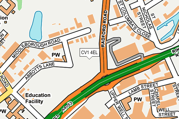 CV1 4EL map - OS OpenMap – Local (Ordnance Survey) CV1 4EL map - OS OpenMap – Local (Ordnance Survey)