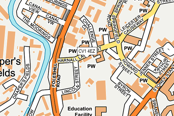 CV1 4EZ map - OS OpenMap – Local (Ordnance Survey)