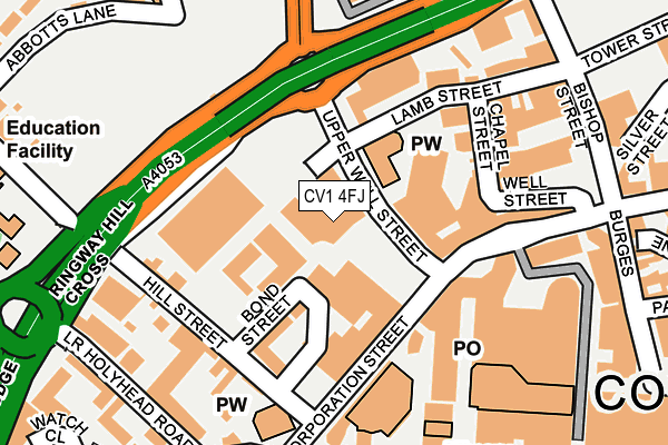CV1 4FJ map - OS OpenMap – Local (Ordnance Survey) CV1 4FJ map - OS OpenMap – Local (Ordnance Survey)