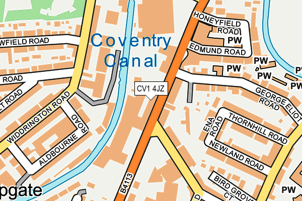 CV1 4JZ map - OS OpenMap – Local (Ordnance Survey) CV1 4JZ map - OS OpenMap – Local (Ordnance Survey)