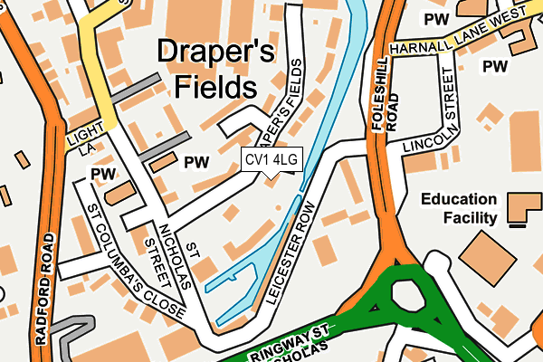 CV1 4LG map - OS OpenMap – Local (Ordnance Survey) CV1 4LG map - OS OpenMap – Local (Ordnance Survey)