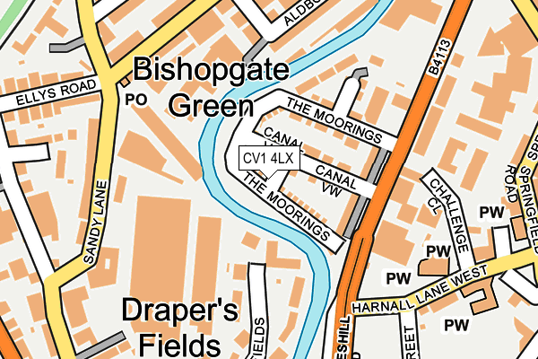 CV1 4LX map - OS OpenMap – Local (Ordnance Survey) CV1 4LX map - OS OpenMap – Local (Ordnance Survey)