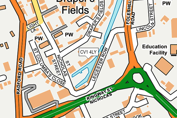 CV1 4LY map - OS OpenMap – Local (Ordnance Survey) CV1 4LY map - OS OpenMap – Local (Ordnance Survey)