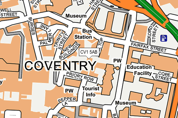CV1 5AB map - OS OpenMap – Local (Ordnance Survey) CV1 5AB map - OS OpenMap – Local (Ordnance Survey)