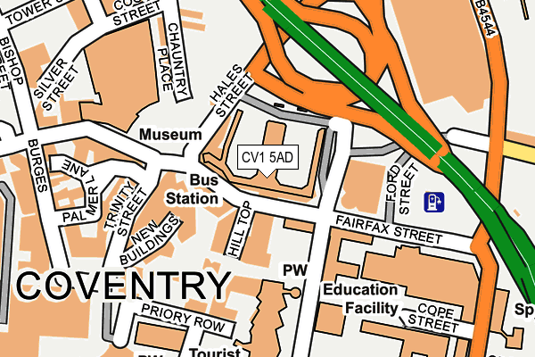 CV1 5AD map - OS OpenMap – Local (Ordnance Survey) CV1 5AD map - OS OpenMap – Local (Ordnance Survey)