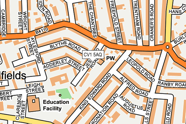 CV1 5AQ map - OS OpenMap – Local (Ordnance Survey) CV1 5AQ map - OS OpenMap – Local (Ordnance Survey)