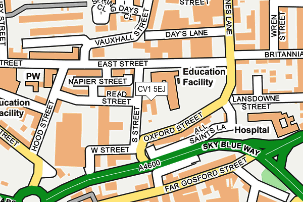 CV1 5EJ map - OS OpenMap – Local (Ordnance Survey) CV1 5EJ map - OS OpenMap – Local (Ordnance Survey)