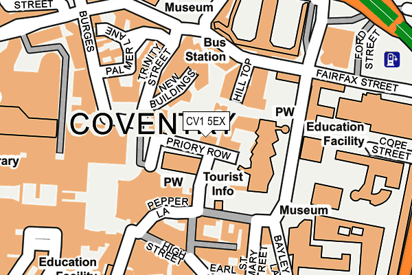 CV1 5EX map - OS OpenMap – Local (Ordnance Survey) CV1 5EX map - OS OpenMap – Local (Ordnance Survey)