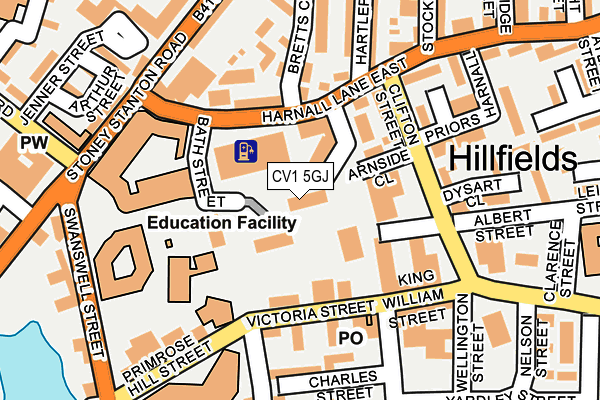 CV1 5GJ map - OS OpenMap – Local (Ordnance Survey) CV1 5GJ map - OS OpenMap – Local (Ordnance Survey)