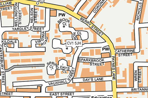 CV1 5JH map - OS OpenMap – Local (Ordnance Survey) CV1 5JH map - OS OpenMap – Local (Ordnance Survey)