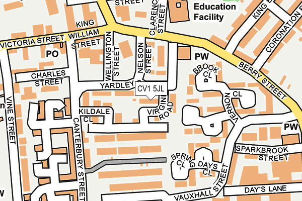 CV1 5JL map - OS OpenMap – Local (Ordnance Survey) CV1 5JL map - OS OpenMap – Local (Ordnance Survey)