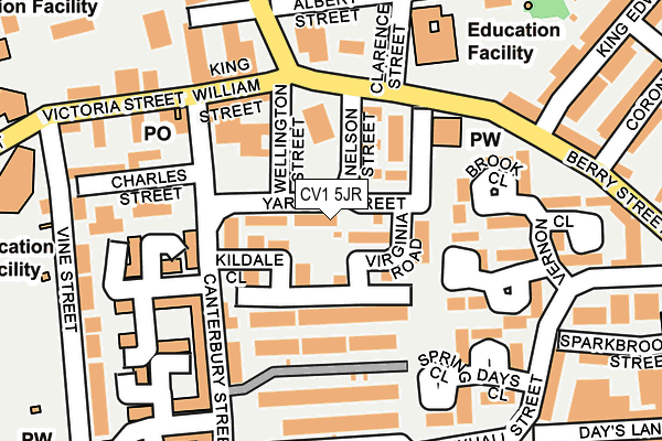 CV1 5JR map - OS OpenMap – Local (Ordnance Survey) CV1 5JR map - OS OpenMap – Local (Ordnance Survey)
