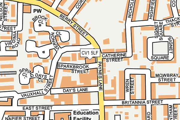 CV1 5LF map - OS OpenMap – Local (Ordnance Survey) CV1 5LF map - OS OpenMap – Local (Ordnance Survey)