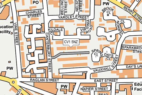 CV1 5NZ map - OS OpenMap – Local (Ordnance Survey) CV1 5NZ map - OS OpenMap – Local (Ordnance Survey)