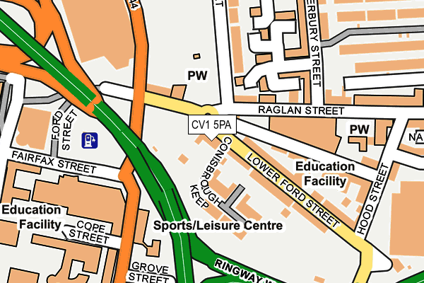 CV1 5PA map - OS OpenMap – Local (Ordnance Survey)