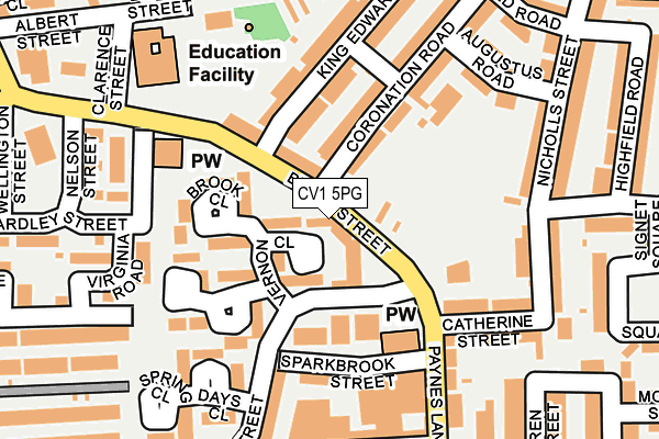 CV1 5PG map - OS OpenMap – Local (Ordnance Survey) CV1 5PG map - OS OpenMap – Local (Ordnance Survey)