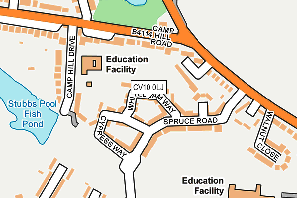 CV10 0LJ map - OS OpenMap – Local (Ordnance Survey)