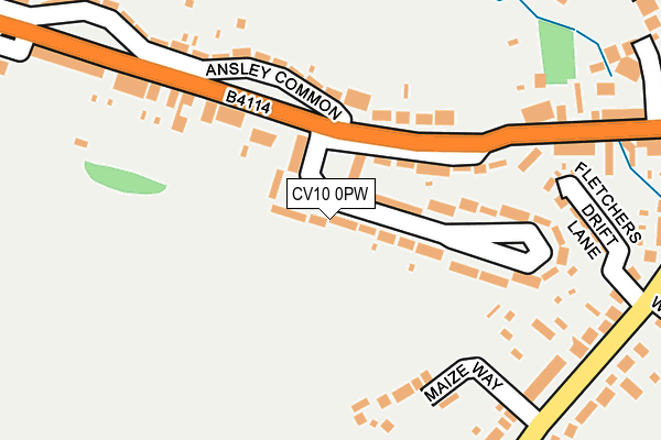 CV10 0PW map - OS OpenMap – Local (Ordnance Survey) CV10 0PW map - OS OpenMap – Local (Ordnance Survey)