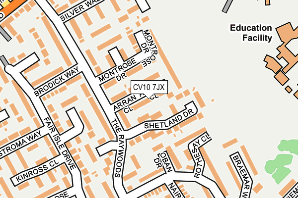 CV10 7JX map - OS OpenMap – Local (Ordnance Survey) CV10 7JX map - OS OpenMap – Local (Ordnance Survey)