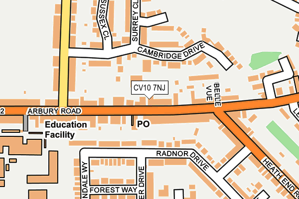 CV10 7NJ map - OS OpenMap – Local (Ordnance Survey) CV10 7NJ map - OS OpenMap – Local (Ordnance Survey)