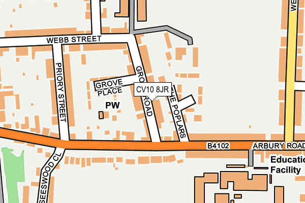 CV10 8JR map - OS OpenMap – Local (Ordnance Survey) CV10 8JR map - OS OpenMap – Local (Ordnance Survey)