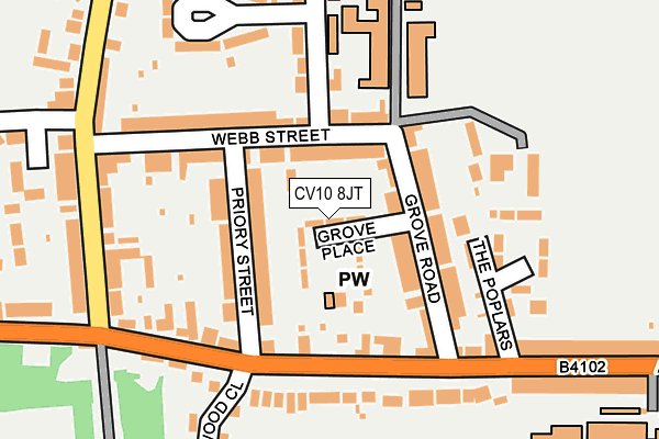 CV10 8JT map - OS OpenMap – Local (Ordnance Survey)