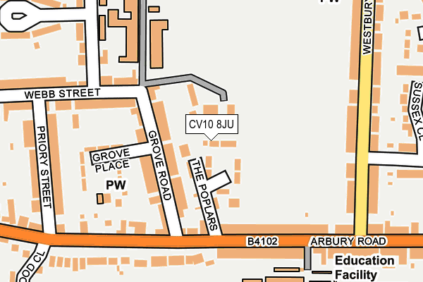 CV10 8JU map - OS OpenMap – Local (Ordnance Survey) CV10 8JU map - OS OpenMap – Local (Ordnance Survey)
