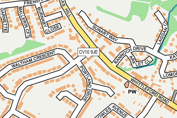 CV10 9JE map - OS OpenMap – Local (Ordnance Survey)