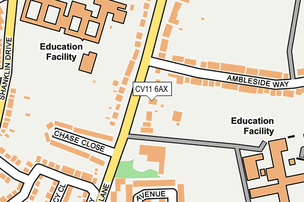 CV11 6AX map - OS OpenMap – Local (Ordnance Survey) CV11 6AX map - OS OpenMap – Local (Ordnance Survey)