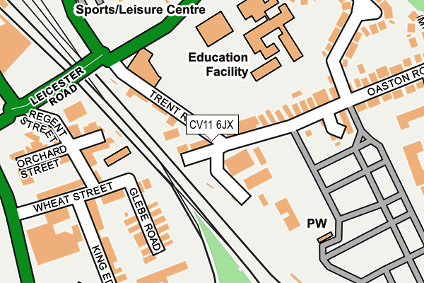 CV11 6JX map - OS OpenMap – Local (Ordnance Survey)