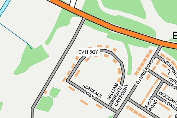 CV11 6QY map - OS OpenMap – Local (Ordnance Survey) CV11 6QY map - OS OpenMap – Local (Ordnance Survey)