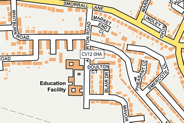 CV12 0HA map - OS OpenMap – Local (Ordnance Survey) CV12 0HA map - OS OpenMap – Local (Ordnance Survey)