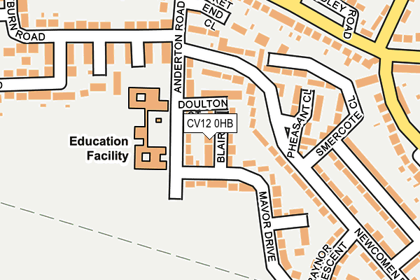 CV12 0HB map - OS OpenMap – Local (Ordnance Survey) CV12 0HB map - OS OpenMap – Local (Ordnance Survey)