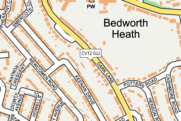 CV12 0JJ map - OS OpenMap – Local (Ordnance Survey) CV12 0JJ map - OS OpenMap – Local (Ordnance Survey)