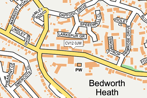 CV12 0JW map - OS OpenMap – Local (Ordnance Survey) CV12 0JW map - OS OpenMap – Local (Ordnance Survey)